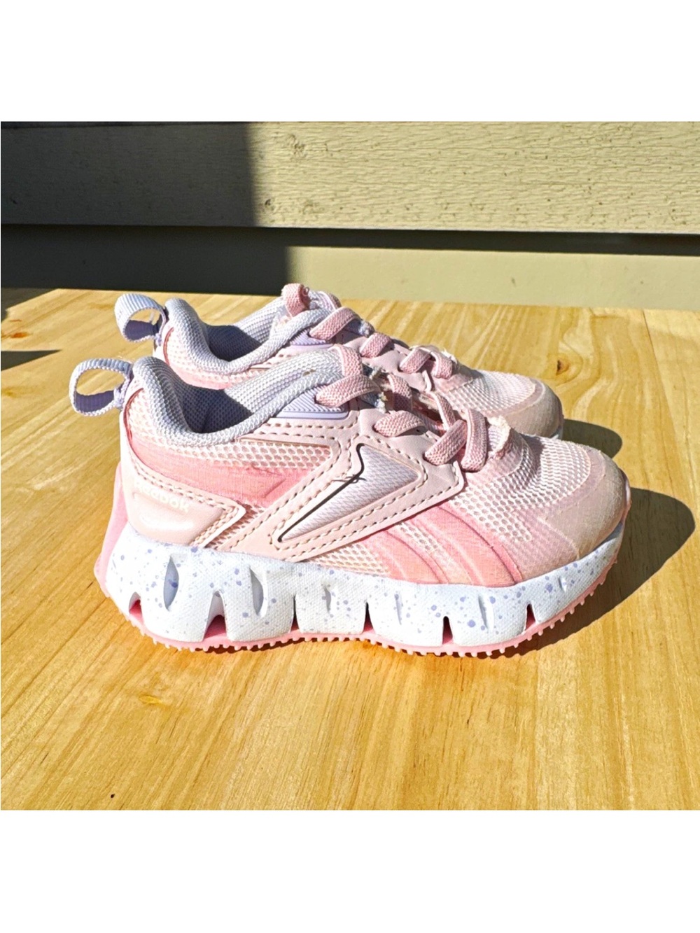 Reebok Pink and Light Gray Kids Sneakers